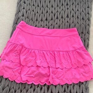 Pink Scalloped Lily Women's tennis Skirt
